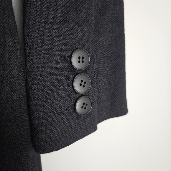 Sonia Rykiel Paris Womens Open Front Cape 100% Wool Slit Back Long Sleeves Black - Picture 9 of 9